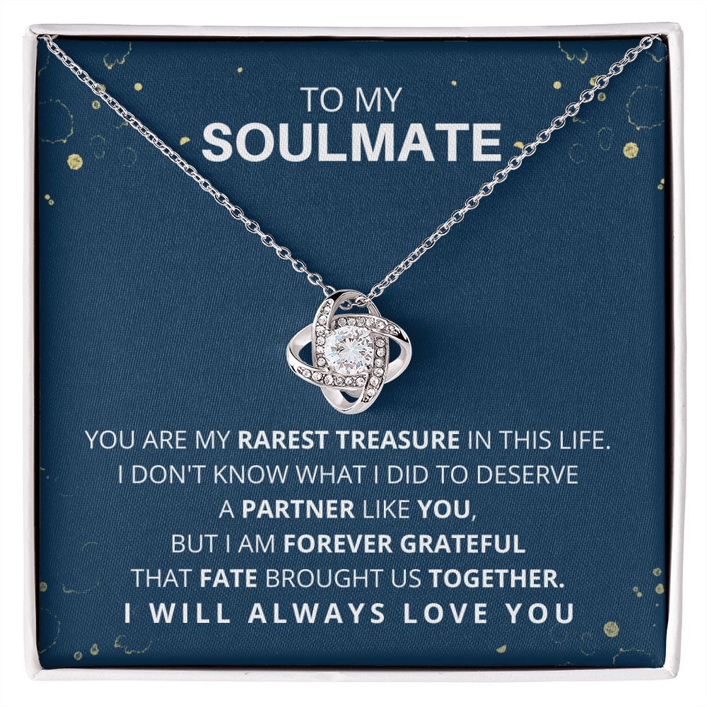 DesignTheShine Necklace for Soulmate - Love Knot Necklaces Gift with Thoughtful Message Card for Wife, Finance - Jewellery Gifts from Husband - Valentine's Day Birthday Valentines for Women - LK13