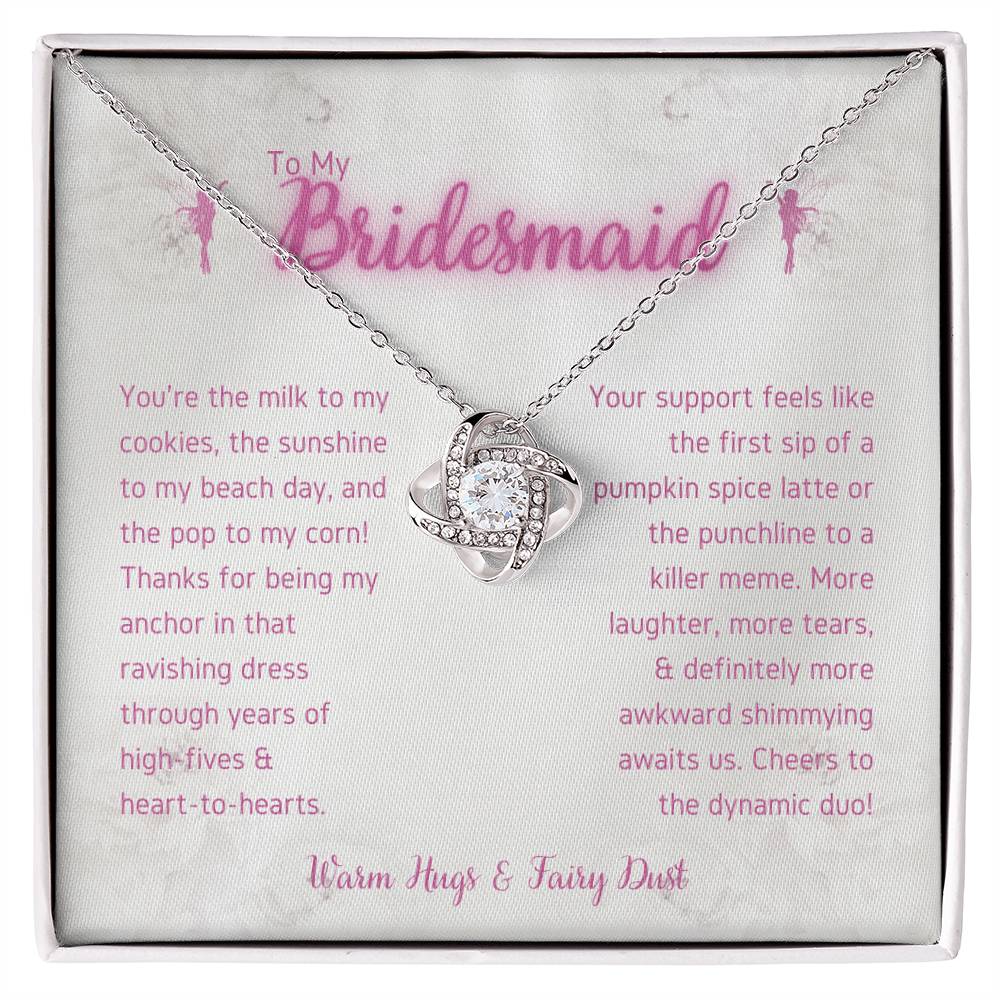 DesignTheShine Bridesmaid Necklace, Bridesmaid Gift, Thank You Gifts for Bridesmaids, Knot Necklace Bridesmaid Proposal Gift Bridesmaid Gift Box - USBM5