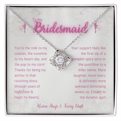 DesignTheShine Bridesmaid Necklace, Bridesmaid Gift, Thank You Gifts for Bridesmaids, Knot Necklace Bridesmaid Proposal Gift Bridesmaid Gift Box - USBM5