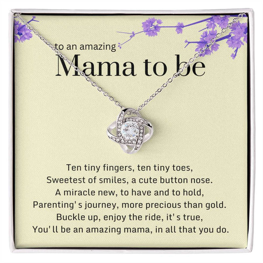 DesignTheShine Expecting Mother Gift Ideas, Gifts for New Moms, Mom to Be Gift, Gifts for Pregnant Women, First Time Mommy Gifts - Necklace with Message Card - EM1