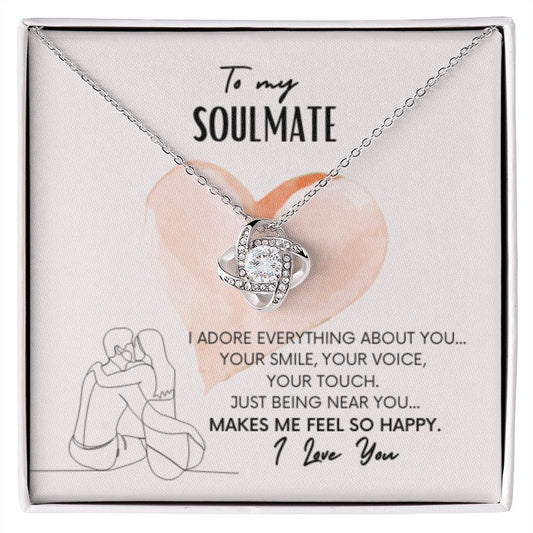 DesignTheShine Necklace for Soulmate - Love Knot Necklaces Gift with Thoughtful Message Card for Wife, Finance - Jewellery Gifts from Husband - Valentine's Day Birthday Valentines for Women - LK14