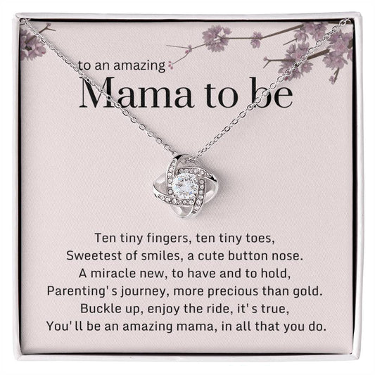 DesignTheShine Expecting Mother Gift Ideas, Gifts for New Moms, Mom to Be Gift, Gifts for Pregnant Women, First Time Mommy Gifts - Necklace with Message Card - EM4