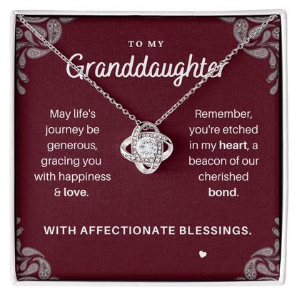 DesignTheShine Granddaughter Necklace, Granddaughter Gifts for Christmas, Badass Granddaughter Teen Gifts for Girls Trendy 14-16, Teen Girl Jewelry from Grandma - GD3