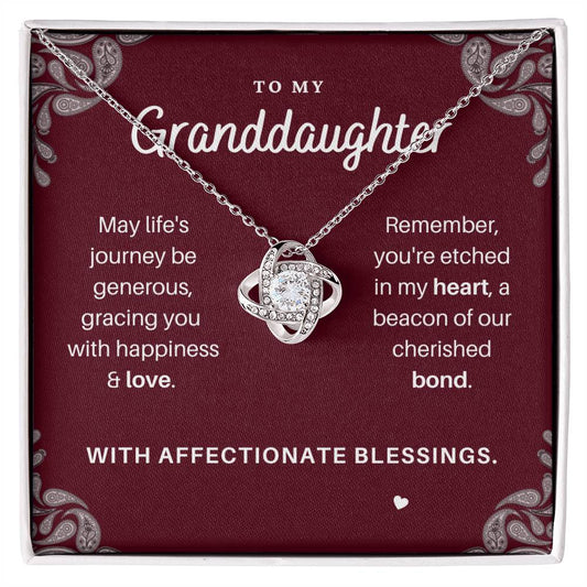 DesignTheShine Granddaughter Necklace, Granddaughter Gifts for Christmas, Badass Granddaughter Teen Gifts for Girls Trendy 14-16, Teen Girl Jewelry from Grandma - GD3