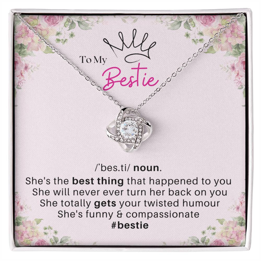 DesignTheShine Bestie Gifts, Best Friend Birthday Gifts, Friendship Gifts for Women Friends, BFF Necklace, Work Bestie Gifts, Bestie Necklaces, Message Card USBE2