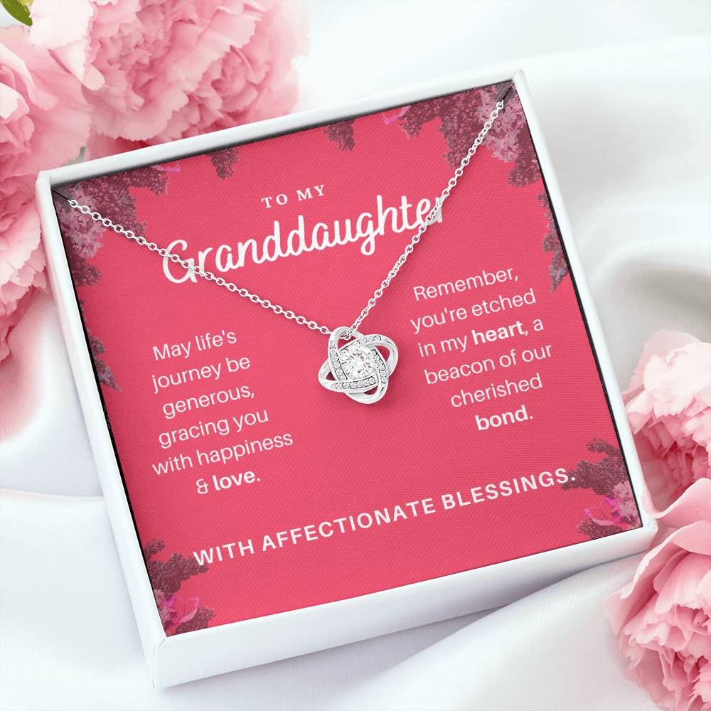 DesignTheShine Granddaughter Necklace, Granddaughter Gifts for Christmas, Badass Granddaughter Teen Gifts for Girls Trendy 14-16, Teen Girl Jewelry from Grandma - GD2