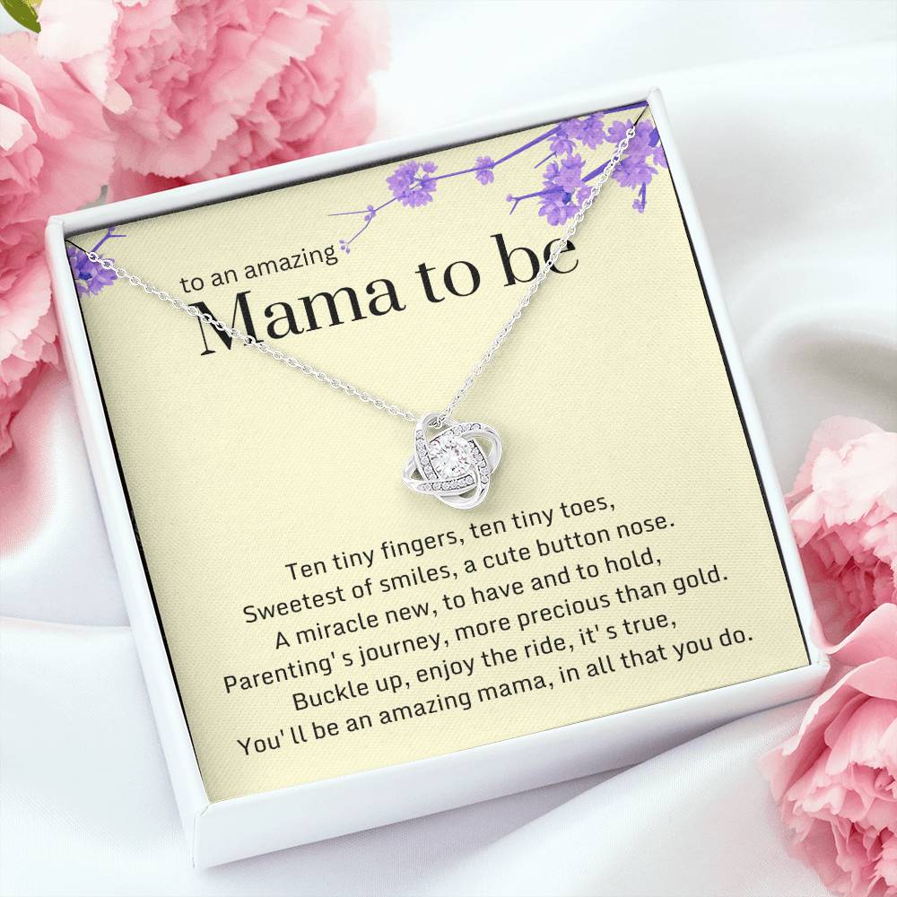 DesignTheShine Expecting Mother Gift Ideas, Gifts for New Moms, Mom to Be Gift, Gifts for Pregnant Women, First Time Mommy Gifts - Necklace with Message Card - EM1