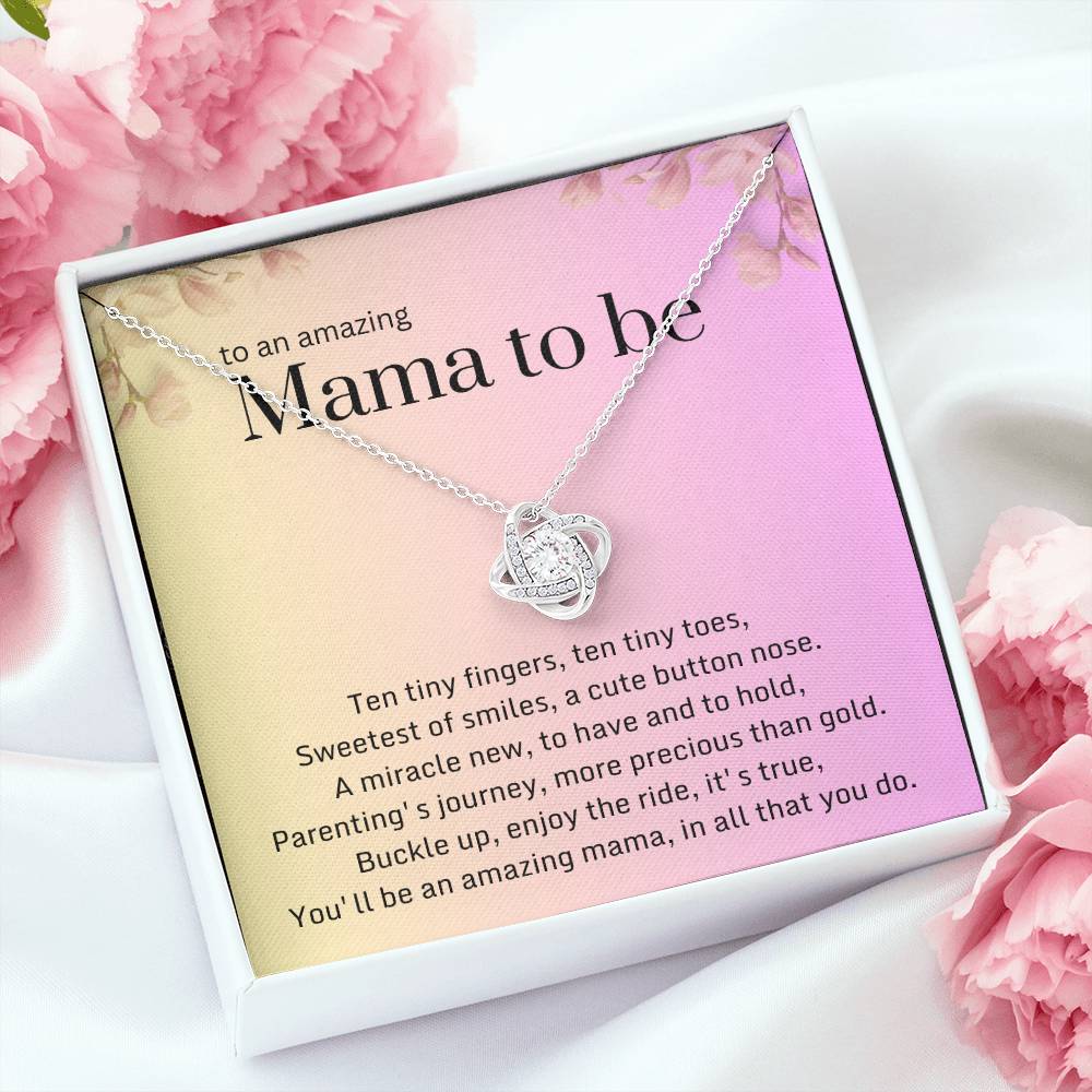 DesignTheShine Expecting Mother Gift Ideas, Gifts for New Moms, Mom to Be Gift, Gifts for Pregnant Women, First Time Mommy Gifts - Necklace with Message Card - EM5