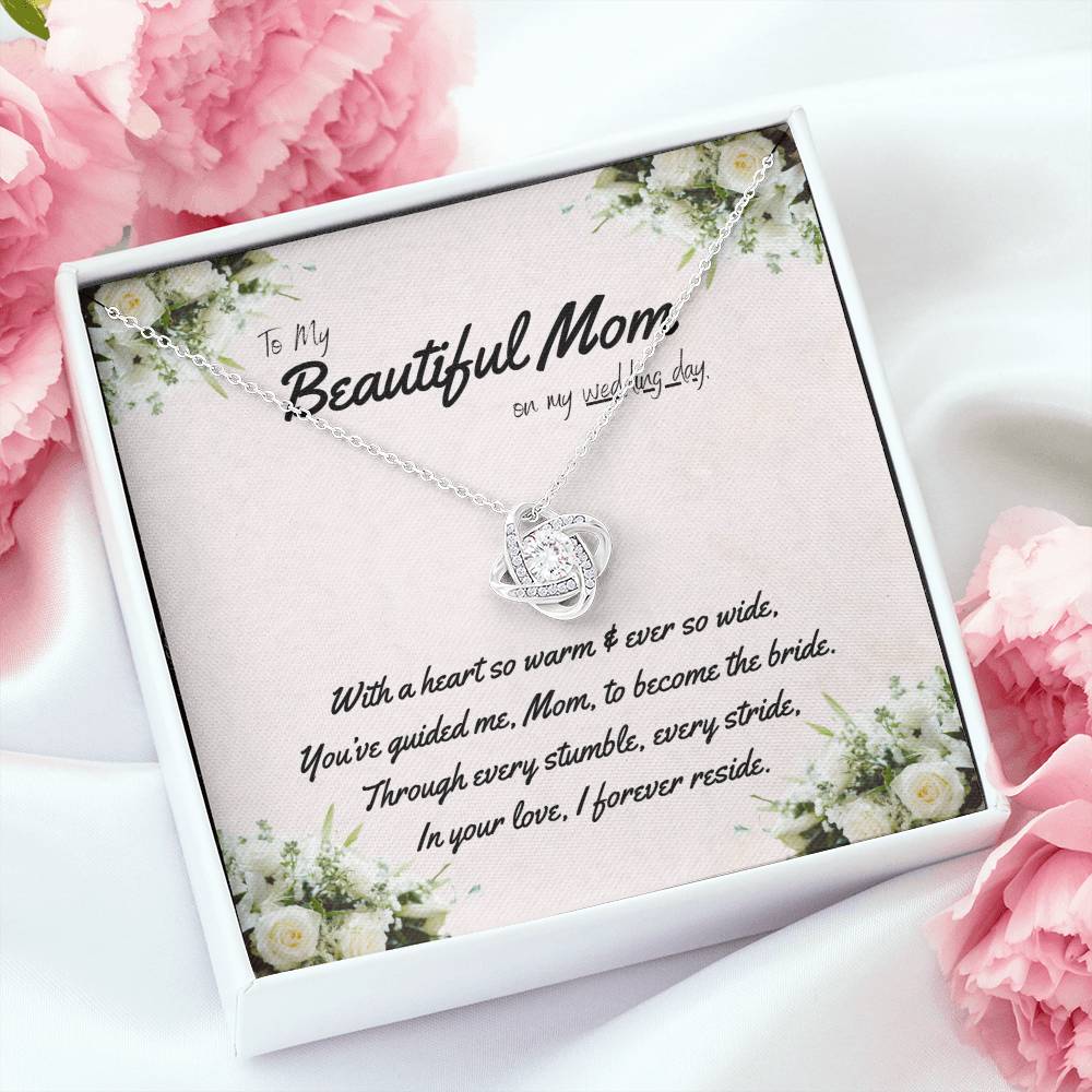 DesignTheShine Mother of the Bride Gift, Step Mother of the Bride Gifts from Bride or Groom, Gift for Mom on Wedding Day, Mother of the Groom Necklaces, Mother Daughter Gift Necklace - MB4