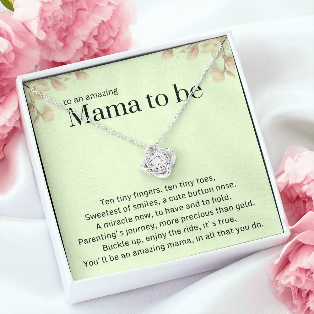 DesignTheShine Expecting Mother Gift Ideas, Gifts for New Moms, Mom to Be Gift, Gifts for Pregnant Women, First Time Mommy Gifts - Necklace with Message Card - EM3