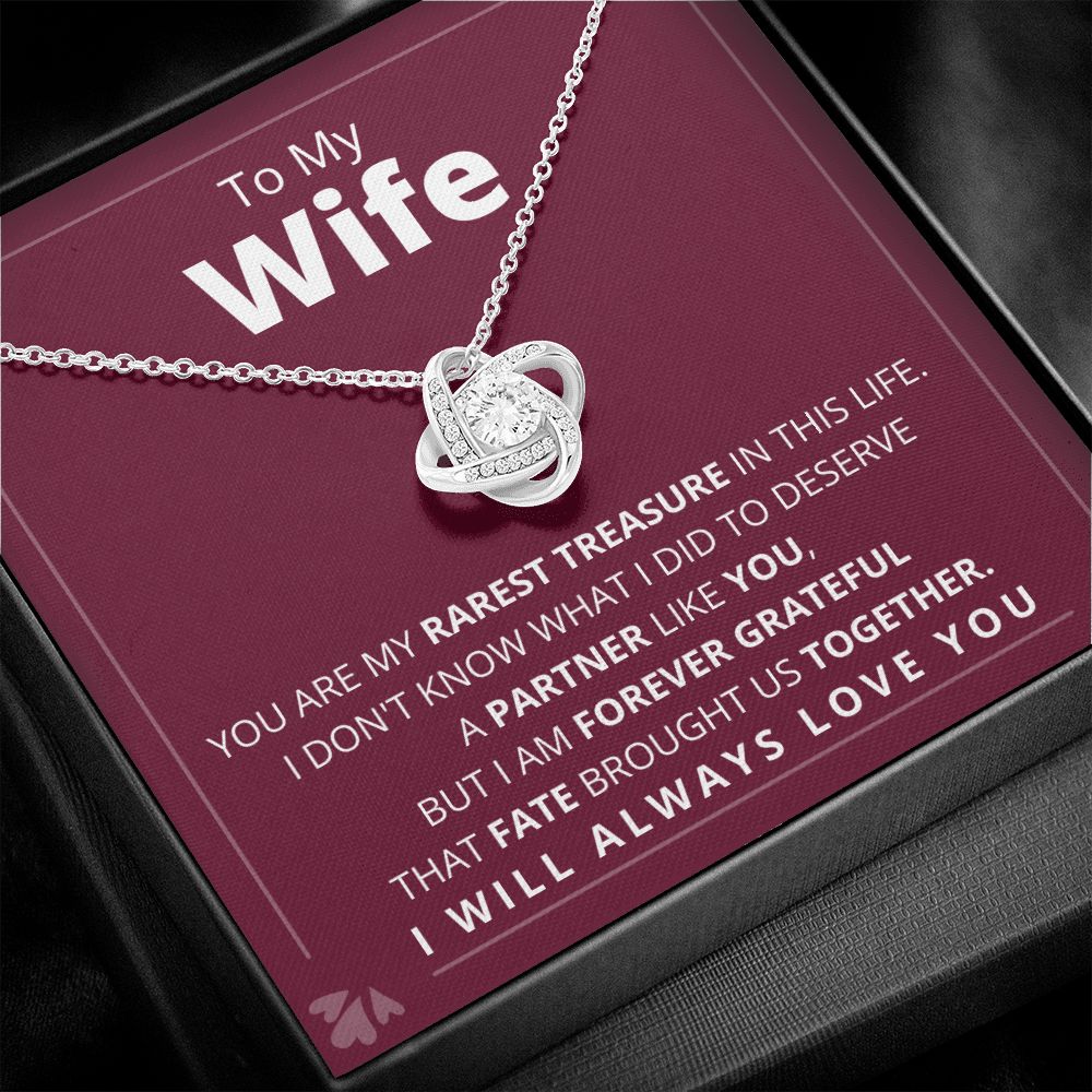 DesignTheShine Necklace for Soulmate - Love Knot Necklaces Gift with Thoughtful Message Card for Wife, Finance - Jewellery Gifts from Husband - Valentine's Day Birthday Valentines for Women - LK5