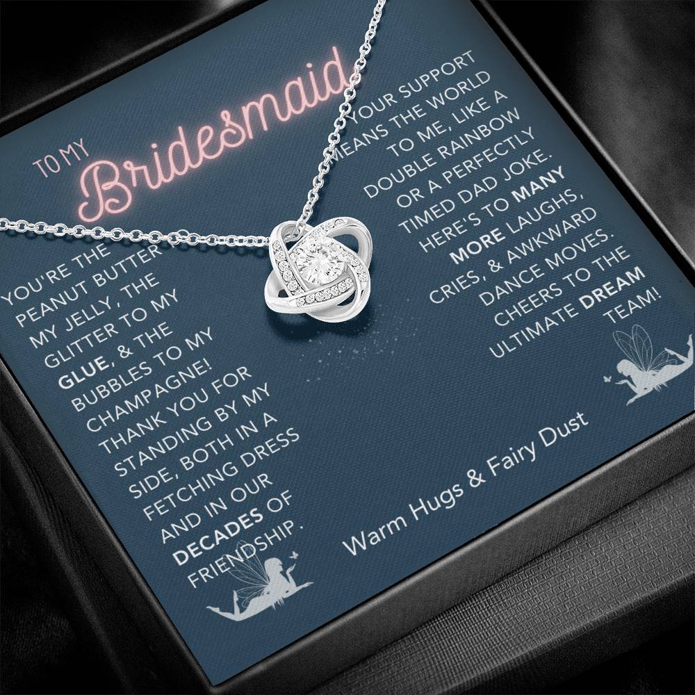 DesignTheShine Bridesmaid Necklace, Bridesmaid Gift, Thank You Gifts for Bridesmaids, Knot Necklace Bridesmaid Proposal Gift Bridesmaid Gift Box - USBM2