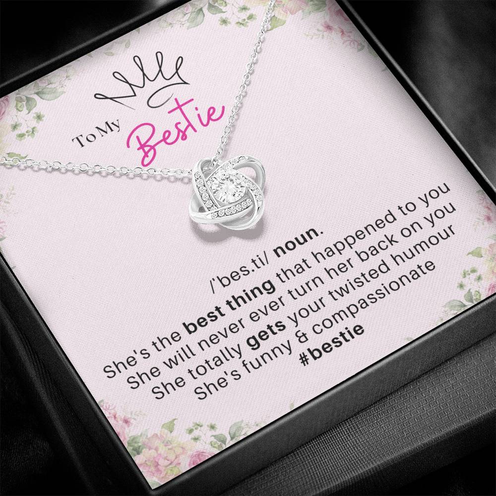 DesignTheShine Bestie Gifts, Best Friend Birthday Gifts, Friendship Gifts for Women Friends, BFF Necklace, Work Bestie Gifts, Bestie Necklaces, Message Card USBE2