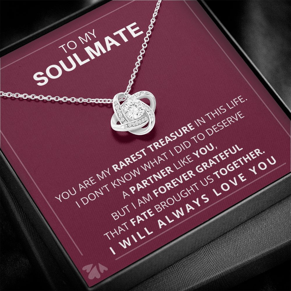 DesignTheShine Necklace for Soulmate - Love Knot Necklaces Gift with Thoughtful Message Card for Wife, Finance - Jewellery Gifts from Husband - Valentine's Day Birthday Valentines for Women - LK12