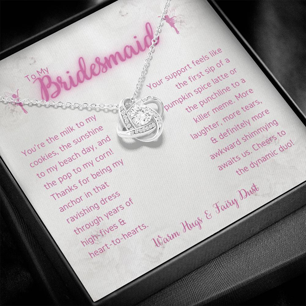 DesignTheShine Bridesmaid Necklace, Bridesmaid Gift, Thank You Gifts for Bridesmaids, Knot Necklace Bridesmaid Proposal Gift Bridesmaid Gift Box - USBM5