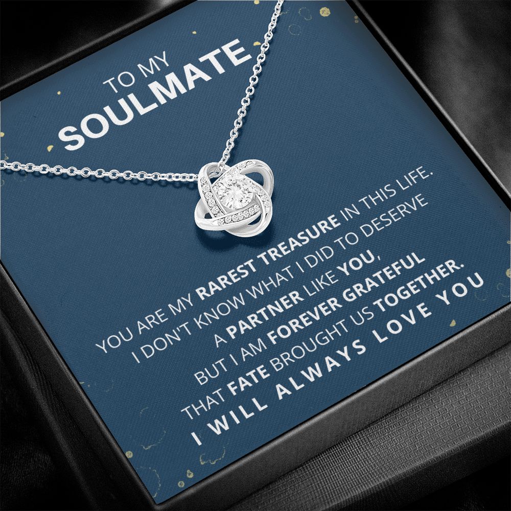 DesignTheShine Necklace for Soulmate - Love Knot Necklaces Gift with Thoughtful Message Card for Wife, Finance - Jewellery Gifts from Husband - Valentine's Day Birthday Valentines for Women - LK13