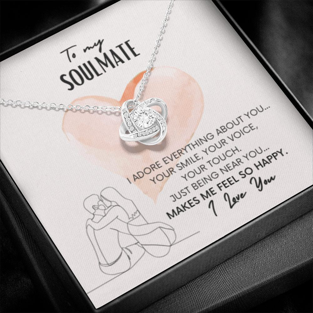 DesignTheShine Necklace for Soulmate - Love Knot Necklaces Gift with Thoughtful Message Card for Wife, Finance - Jewellery Gifts from Husband - Valentine's Day Birthday Valentines for Women - LK14