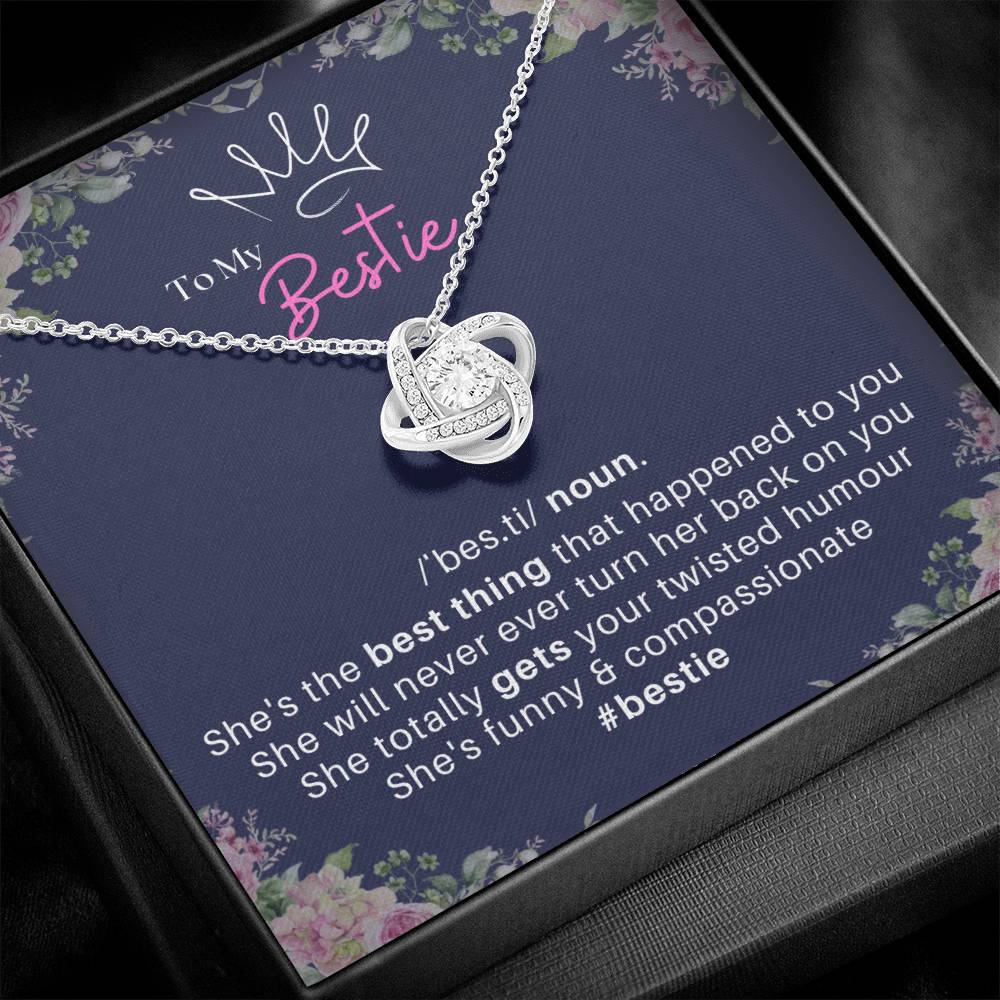 DesignTheShine Bestie Gifts, Best Friend Birthday Gifts, Friendship Gifts for Women Friends, BFF Necklace, Work Bestie Gifts, Bestie Necklaces, Message Card USBE3