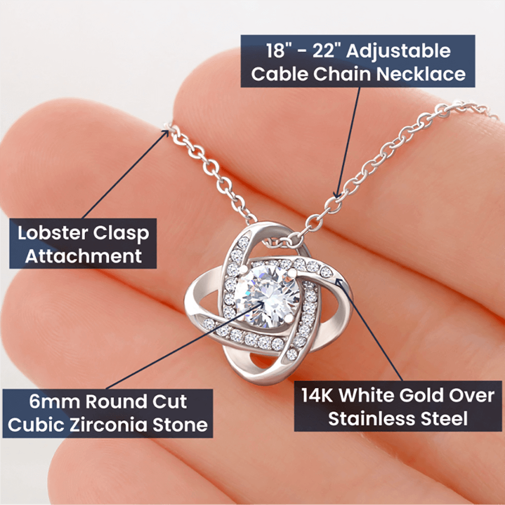 DesignTheShine 30th Birthday Gifts for Women, Necklace 30th Birthday Gift for Her, Love Knot Necklaces for Girlfriend, Wife, Soumate, Finace with Thoughtful Message Card and Gift Box - 30th3