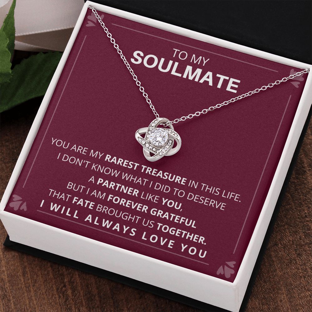 DesignTheShine Necklace for Soulmate - Love Knot Necklaces Gift with Thoughtful Message Card for Wife, Finance - Jewellery Gifts from Husband - Valentine's Day Birthday Valentines for Women - LK12