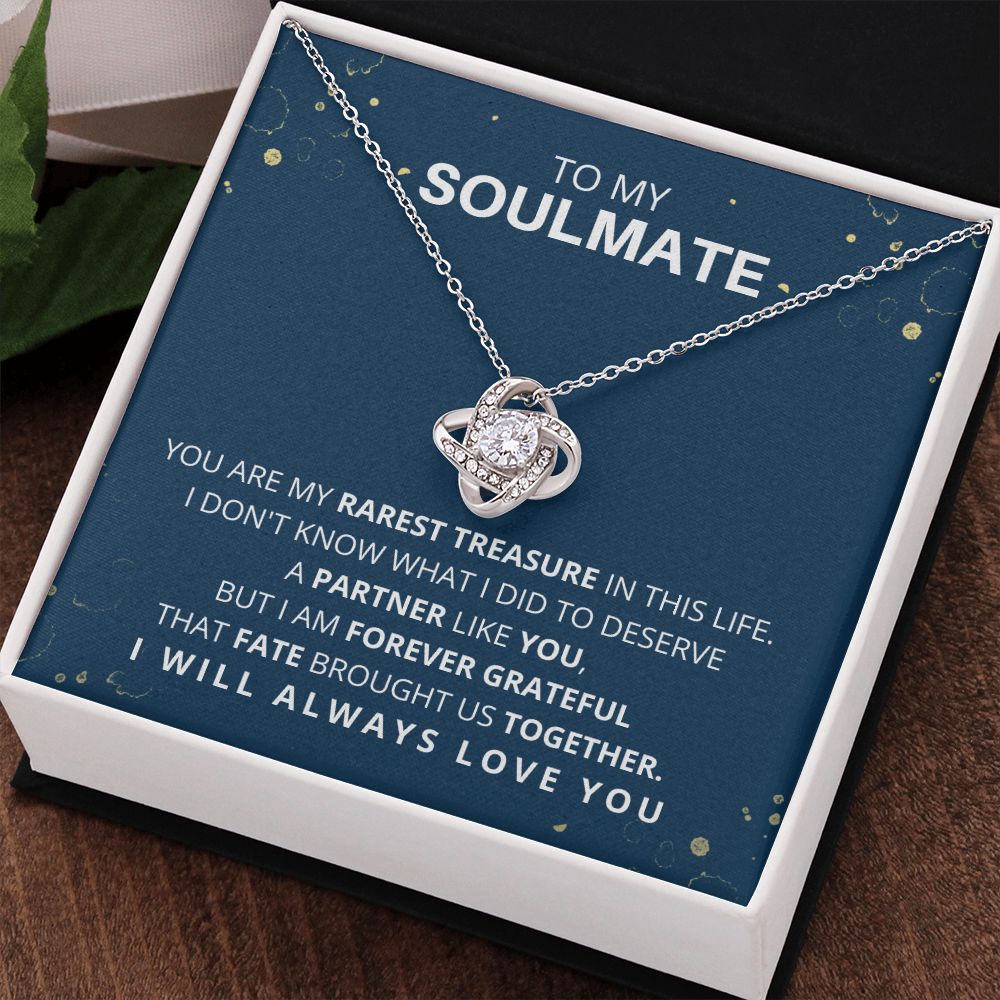 DesignTheShine Necklace for Soulmate - Love Knot Necklaces Gift with Thoughtful Message Card for Wife, Finance - Jewellery Gifts from Husband - Valentine's Day Birthday Valentines for Women - LK13