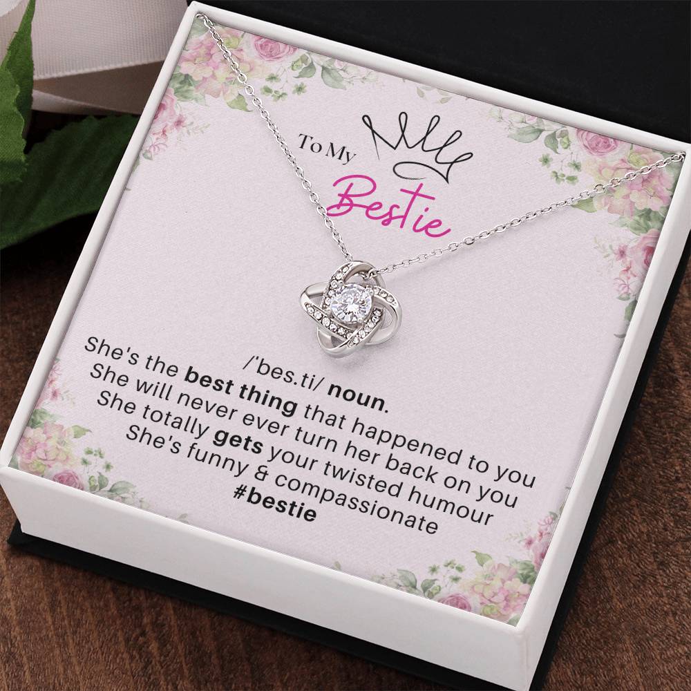 DesignTheShine Bestie Gifts, Best Friend Birthday Gifts, Friendship Gifts for Women Friends, BFF Necklace, Work Bestie Gifts, Bestie Necklaces, Message Card USBE2