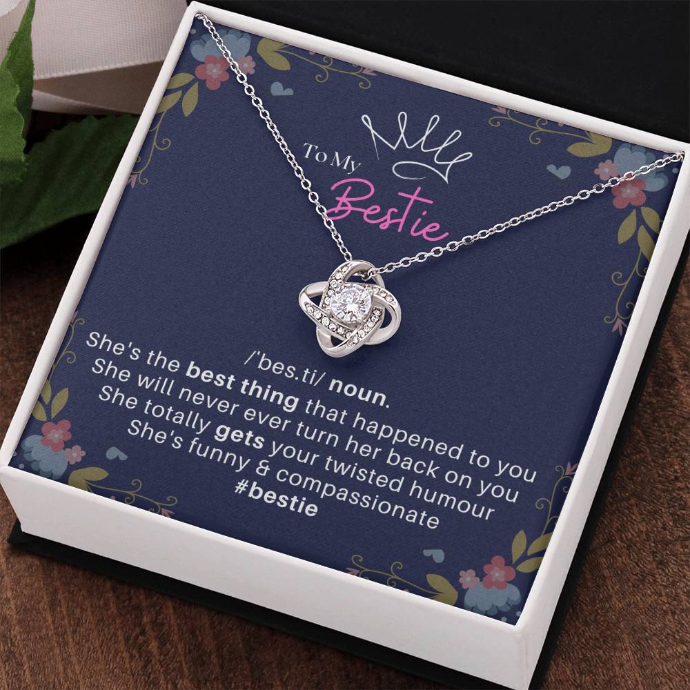 DesignTheShine Bestie Gifts, Best Friend Birthday Gifts, Friendship Gifts for Women Friends, BFF Necklace, Work Bestie Gifts, Bestie Necklaces, Message Card USBE4