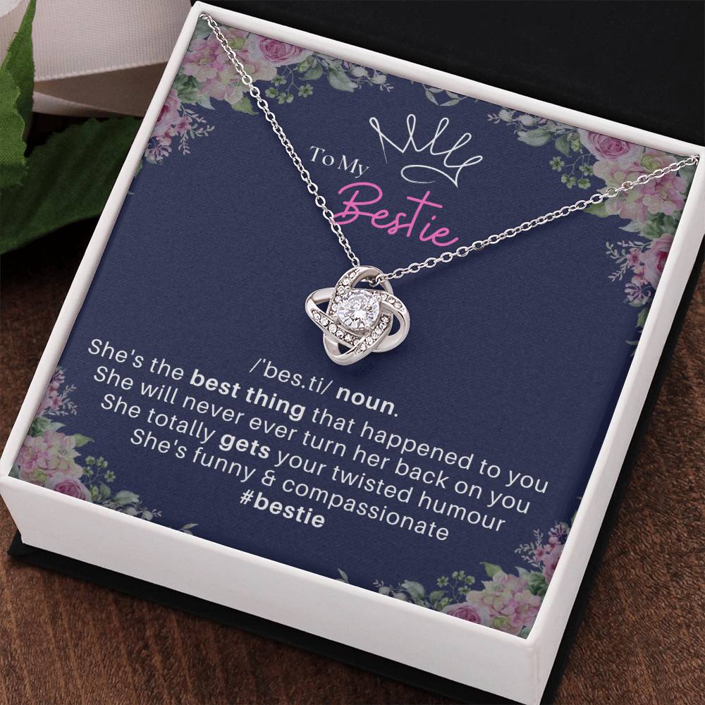 DesignTheShine Bestie Gifts, Best Friend Birthday Gifts, Friendship Gifts for Women Friends, BFF Necklace, Work Bestie Gifts, Bestie Necklaces, Message Card USBE3