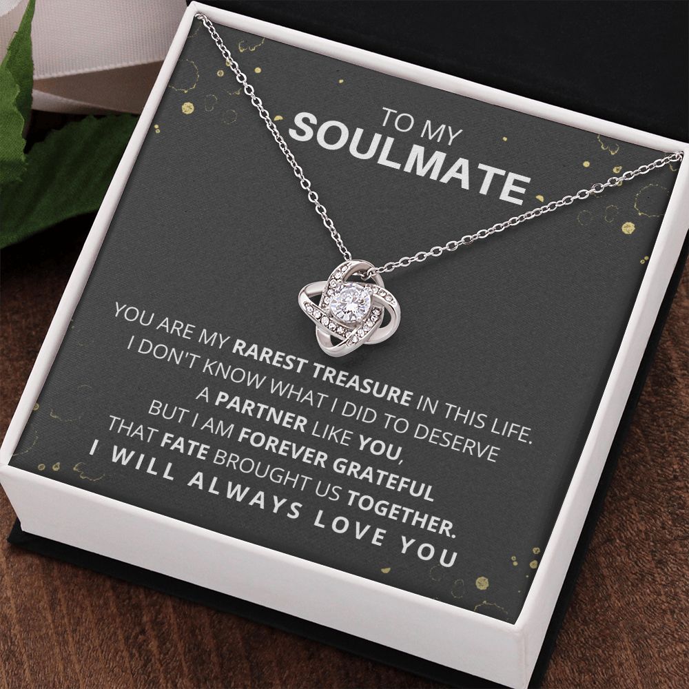 DesignTheShine Necklace for Soulmate - Love Knot Necklaces Gift with Thoughtful Message Card for Wife, Finance - Jewellery Gifts from Husband - Valentine's Day Birthday Valentines for Women - LK10