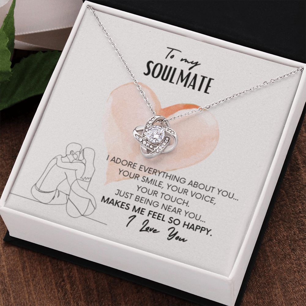 DesignTheShine Necklace for Soulmate - Love Knot Necklaces Gift with Thoughtful Message Card for Wife, Finance - Jewellery Gifts from Husband - Valentine's Day Birthday Valentines for Women - LK14