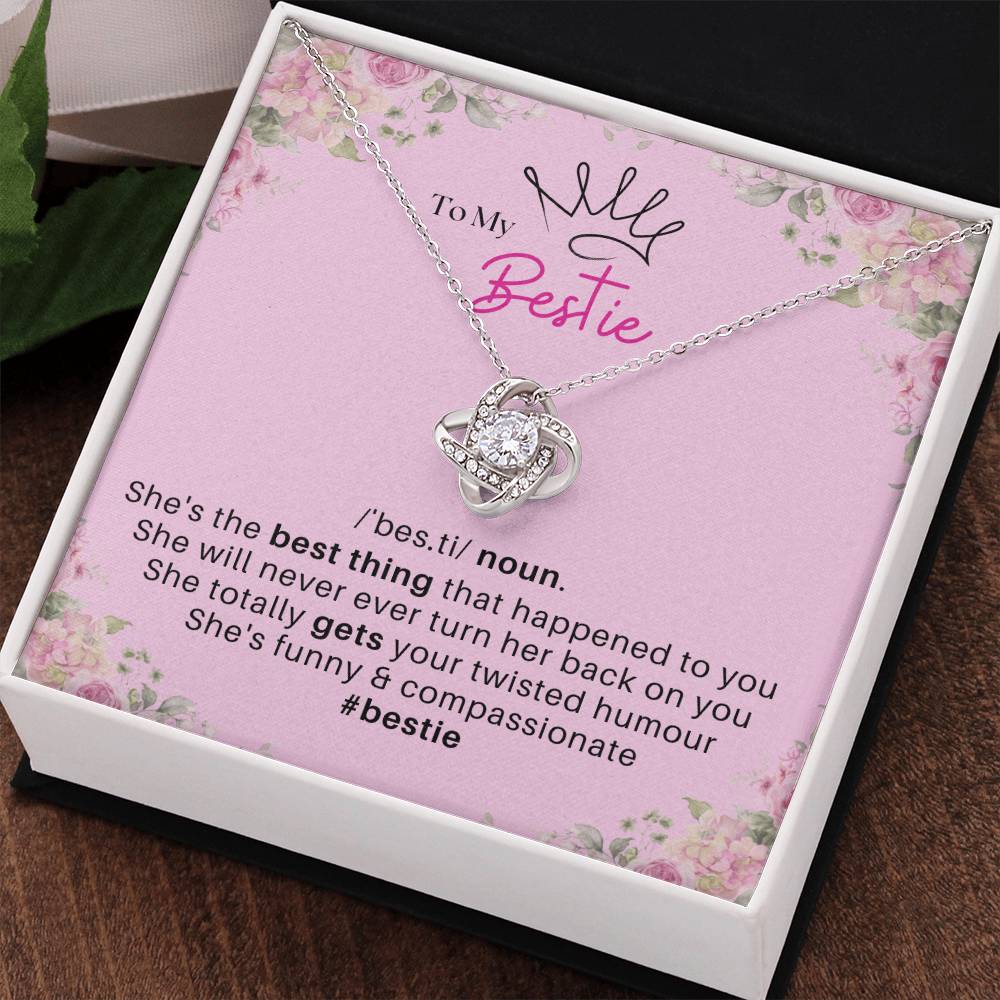 DesignTheShine Bestie Gifts, Best Friend Birthday Gifts, Friendship Gifts for Women Friends, BFF Necklace, Work Bestie Gifts, Bestie Necklaces, Message Card USBE1