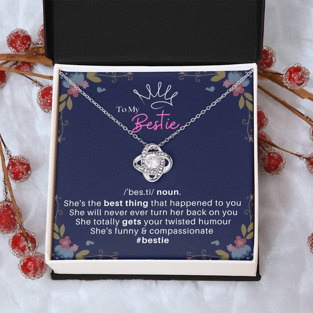 DesignTheShine Bestie Gifts, Best Friend Birthday Gifts, Friendship Gifts for Women Friends, BFF Necklace, Work Bestie Gifts, Bestie Necklaces, Message Card USBE4