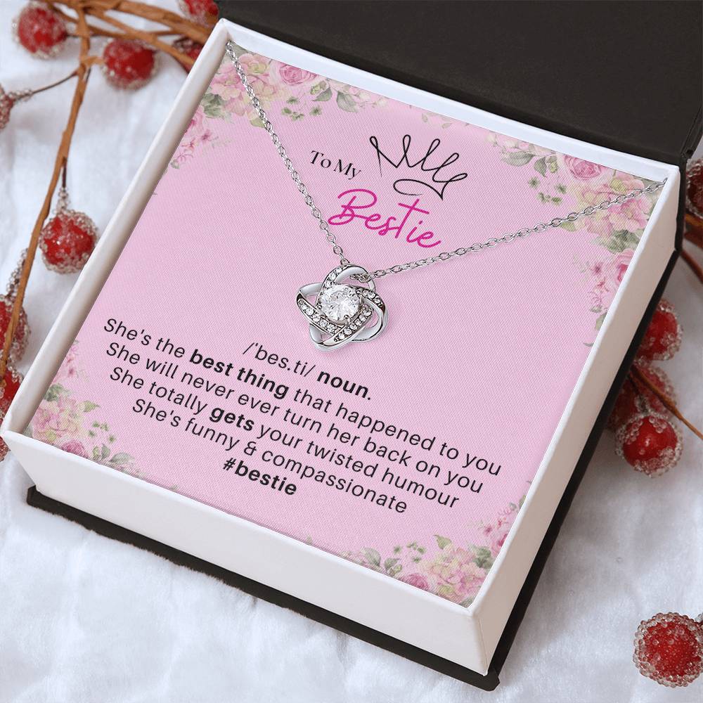 DesignTheShine Bestie Gifts, Best Friend Birthday Gifts, Friendship Gifts for Women Friends, BFF Necklace, Work Bestie Gifts, Bestie Necklaces, Message Card USBE1