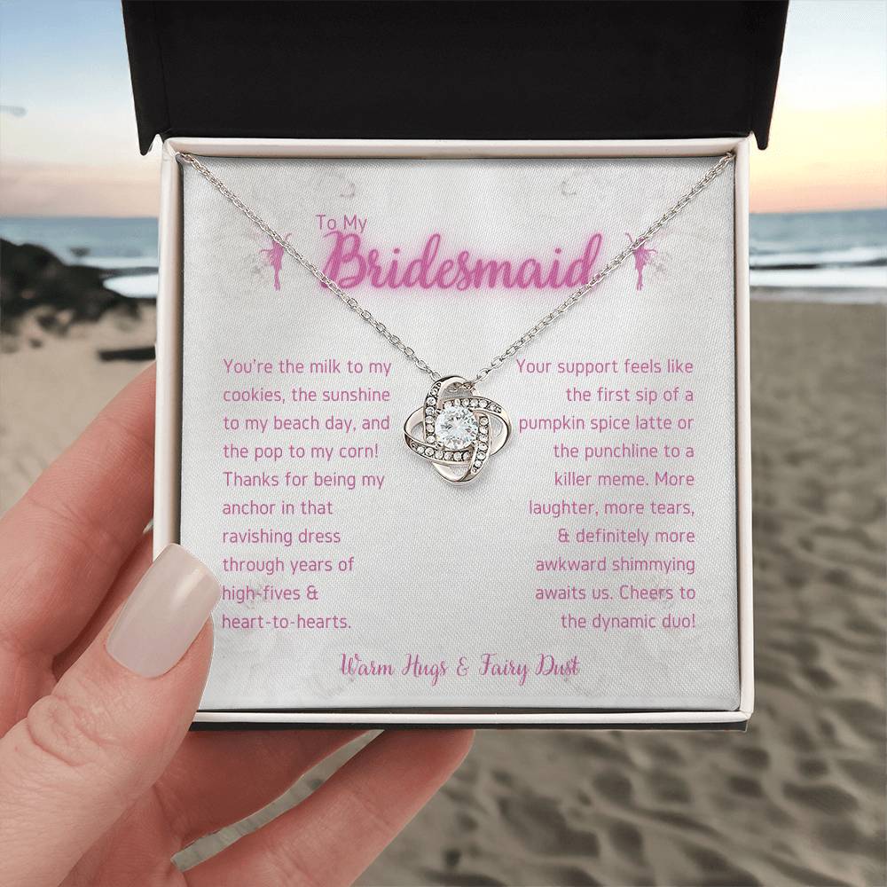 DesignTheShine Bridesmaid Necklace, Bridesmaid Gift, Thank You Gifts for Bridesmaids, Knot Necklace Bridesmaid Proposal Gift Bridesmaid Gift Box - USBM5