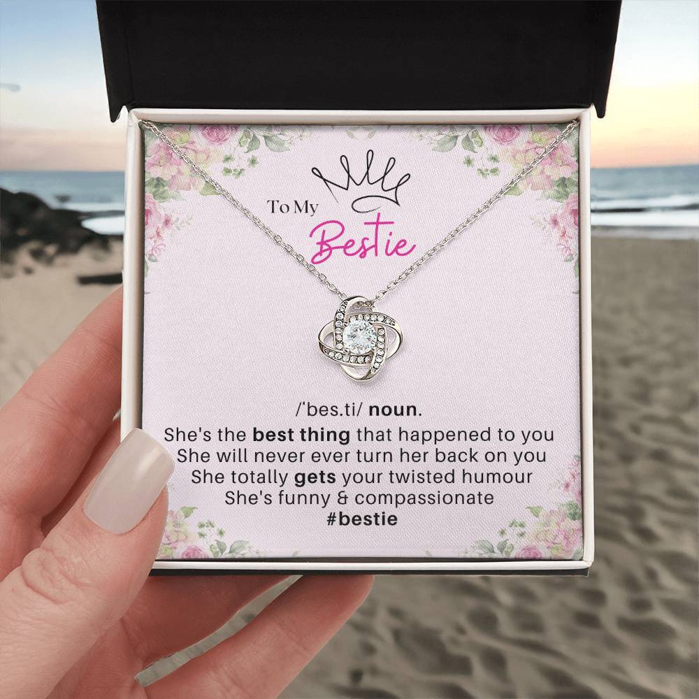 DesignTheShine Bestie Gifts, Best Friend Birthday Gifts, Friendship Gifts for Women Friends, BFF Necklace, Work Bestie Gifts, Bestie Necklaces, Message Card USBE2