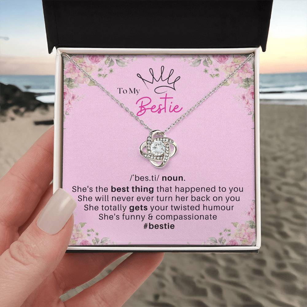 DesignTheShine Bestie Gifts, Best Friend Birthday Gifts, Friendship Gifts for Women Friends, BFF Necklace, Work Bestie Gifts, Bestie Necklaces, Message Card USBE1