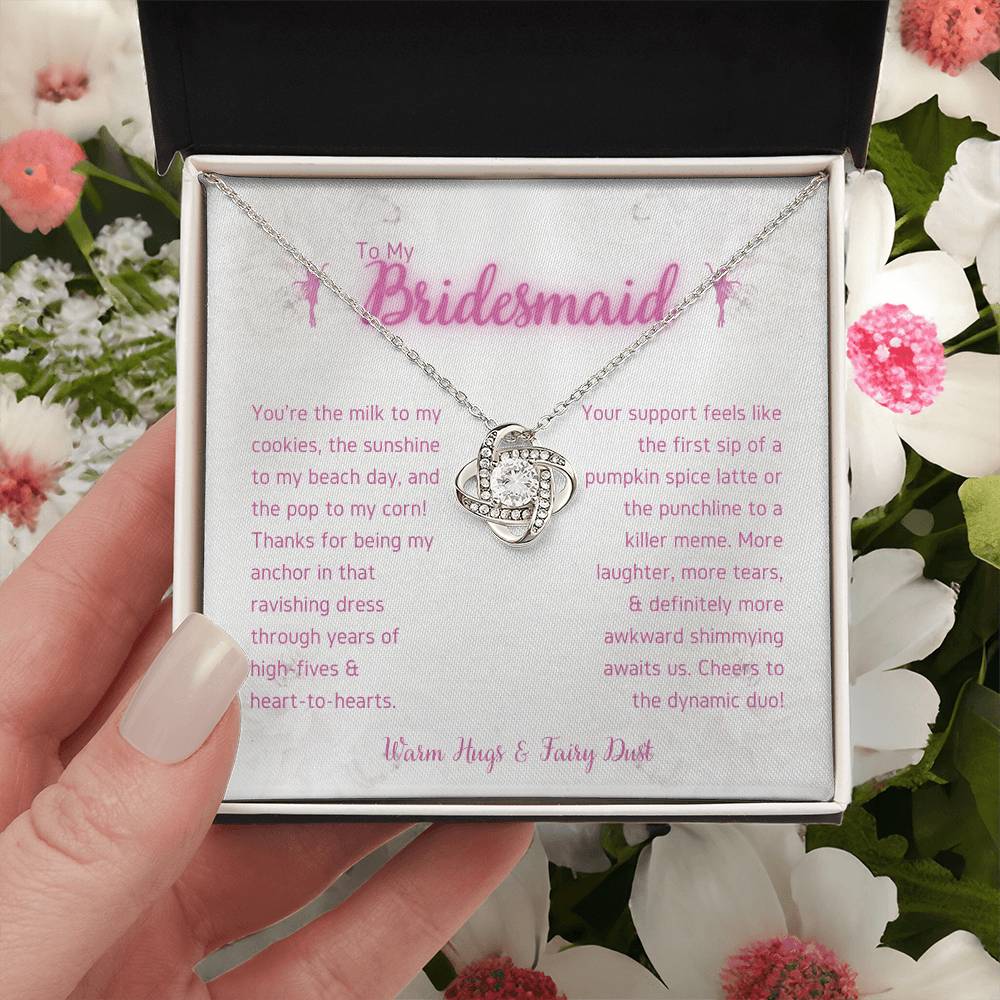 DesignTheShine Bridesmaid Necklace, Bridesmaid Gift, Thank You Gifts for Bridesmaids, Knot Necklace Bridesmaid Proposal Gift Bridesmaid Gift Box - USBM5