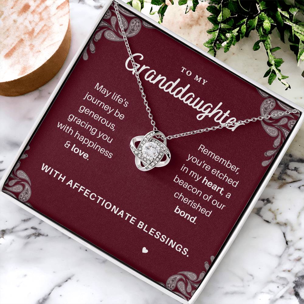 DesignTheShine Granddaughter Necklace, Granddaughter Gifts for Christmas, Badass Granddaughter Teen Gifts for Girls Trendy 14-16, Teen Girl Jewelry from Grandma - GD3