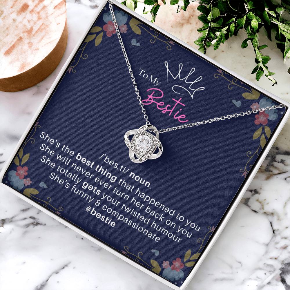 DesignTheShine Bestie Gifts, Best Friend Birthday Gifts, Friendship Gifts for Women Friends, BFF Necklace, Work Bestie Gifts, Bestie Necklaces, Message Card USBE4