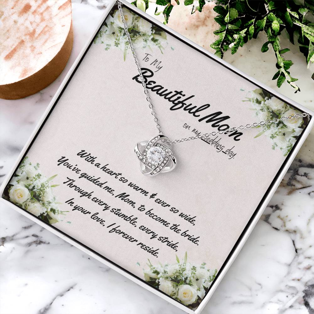 DesignTheShine Mother of the Bride Gift, Step Mother of the Bride Gifts from Bride or Groom, Gift for Mom on Wedding Day, Mother of the Groom Necklaces, Mother Daughter Gift Necklace - MB4