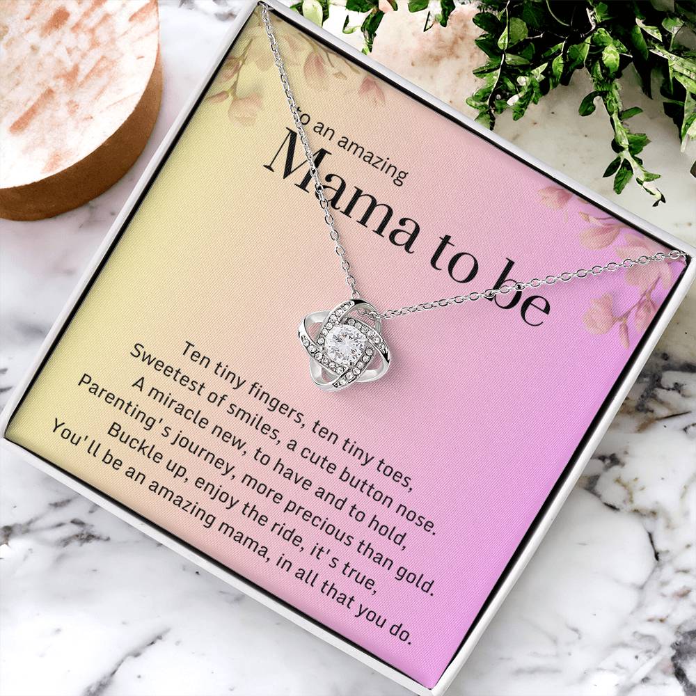 DesignTheShine Expecting Mother Gift Ideas, Gifts for New Moms, Mom to Be Gift, Gifts for Pregnant Women, First Time Mommy Gifts - Necklace with Message Card - EM5