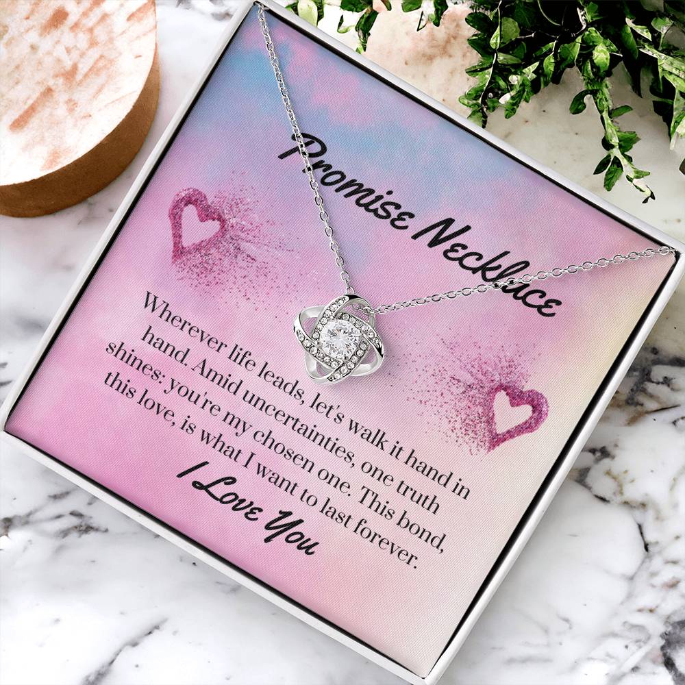 DesignTheShine Promise Necklace for Her, Christmas Gifts for Women, Custom Necklaces for Girlfriend, Soulmate, Promise Necklace for Couples from Boyfriend - PN5