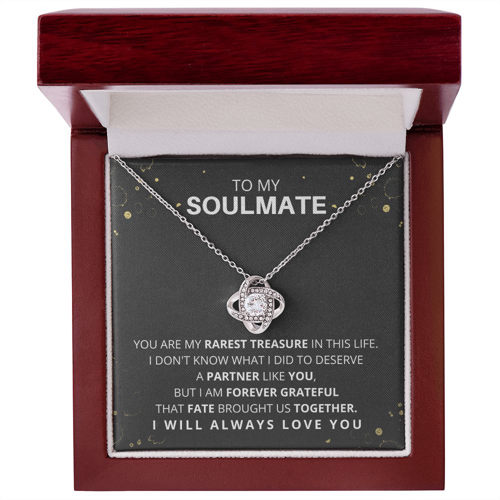 DesignTheShine Necklace for Soulmate - Love Knot Necklaces Gift with Thoughtful Message Card for Wife, Finance - Jewellery Gifts from Husband - Valentine's Day Birthday Valentines for Women - LK10