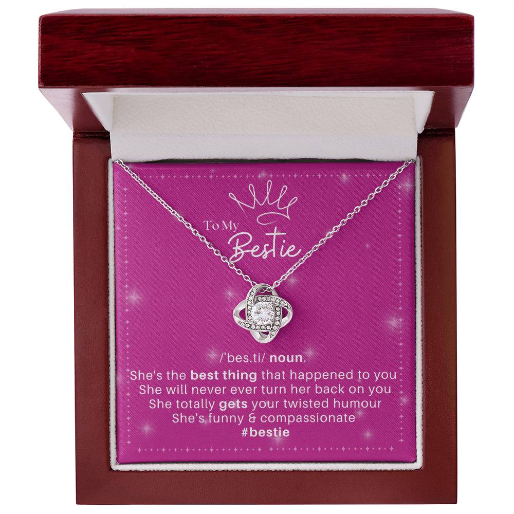 DesignTheShine Bestie Gifts, Best Friend Birthday Gifts, Friendship Gifts for Women Friends, BFF Necklace, Work Bestie Gifts, Bestie Necklaces, Message Card USBE5