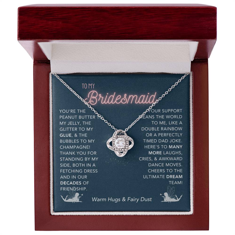 DesignTheShine Bridesmaid Necklace, Bridesmaid Gift, Thank You Gifts for Bridesmaids, Knot Necklace Bridesmaid Proposal Gift Bridesmaid Gift Box - USBM2