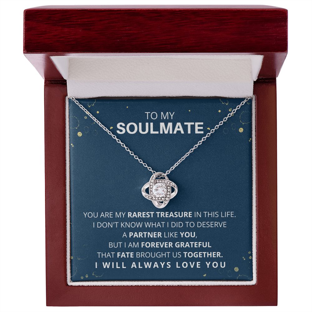 DesignTheShine Necklace for Soulmate - Love Knot Necklaces Gift with Thoughtful Message Card for Wife, Finance - Jewellery Gifts from Husband - Valentine's Day Birthday Valentines for Women - LK13