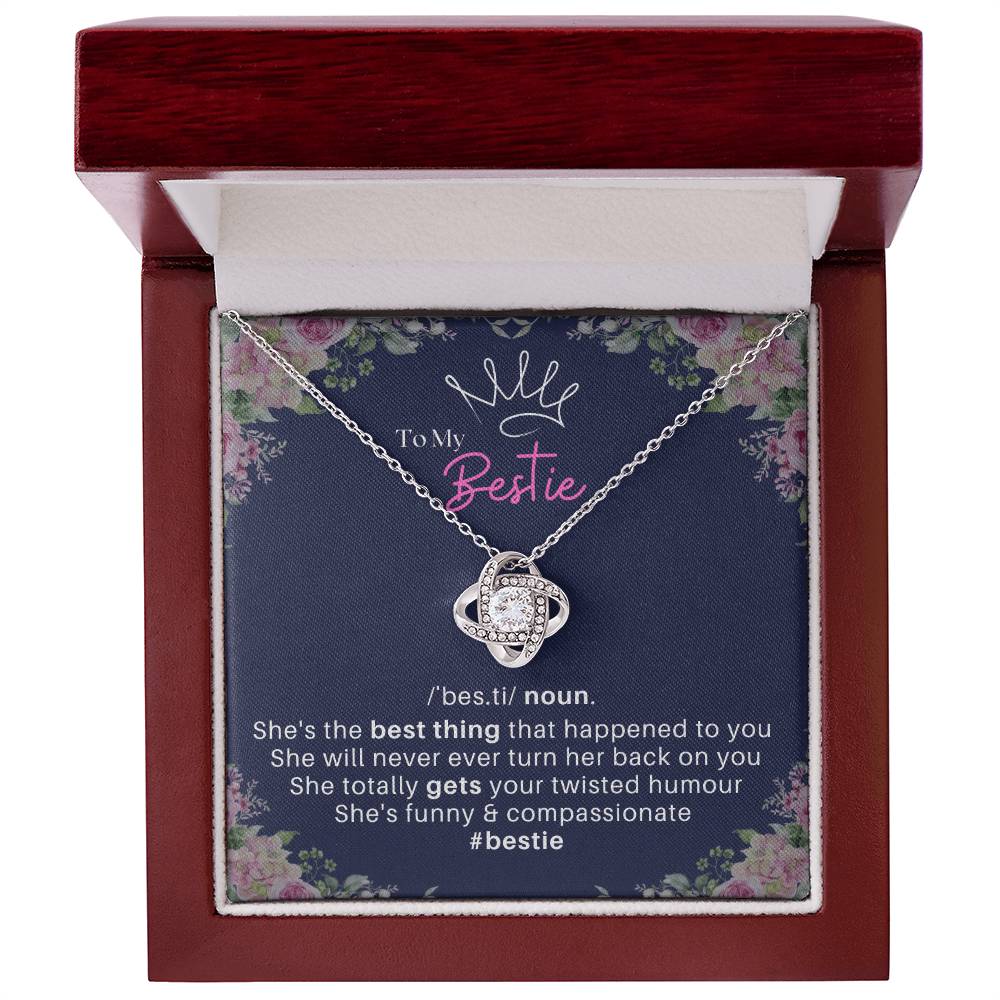 DesignTheShine Bestie Gifts, Best Friend Birthday Gifts, Friendship Gifts for Women Friends, BFF Necklace, Work Bestie Gifts, Bestie Necklaces, Message Card USBE3