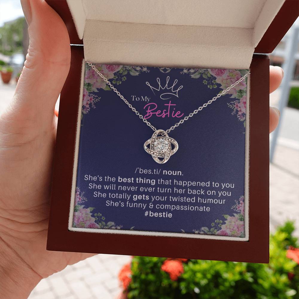 DesignTheShine Bestie Gifts, Best Friend Birthday Gifts, Friendship Gifts for Women Friends, BFF Necklace, Work Bestie Gifts, Bestie Necklaces, Message Card USBE3