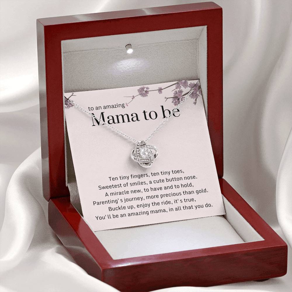 DesignTheShine Expecting Mother Gift Ideas, Gifts for New Moms, Mom to Be Gift, Gifts for Pregnant Women, First Time Mommy Gifts - Necklace with Message Card - EM4