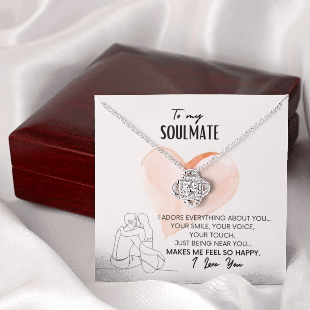 DesignTheShine Necklace for Soulmate - Love Knot Necklaces Gift with Thoughtful Message Card for Wife, Finance - Jewellery Gifts from Husband - Valentine's Day Birthday Valentines for Women - LK14